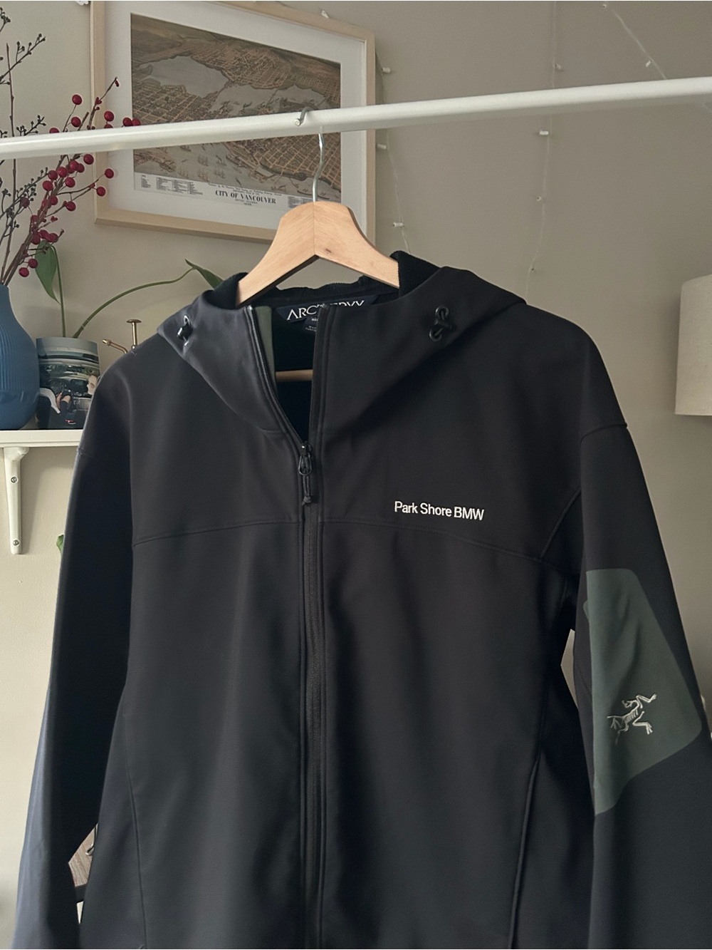 Arc'teryx Black Softshell Hooded Jacket